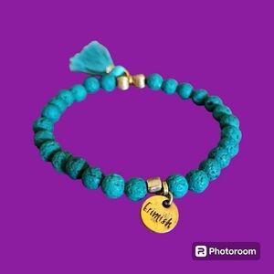 3/$30 ERIMISH Green Diffuser Lava Beaded Tassel Stretch Bracelet